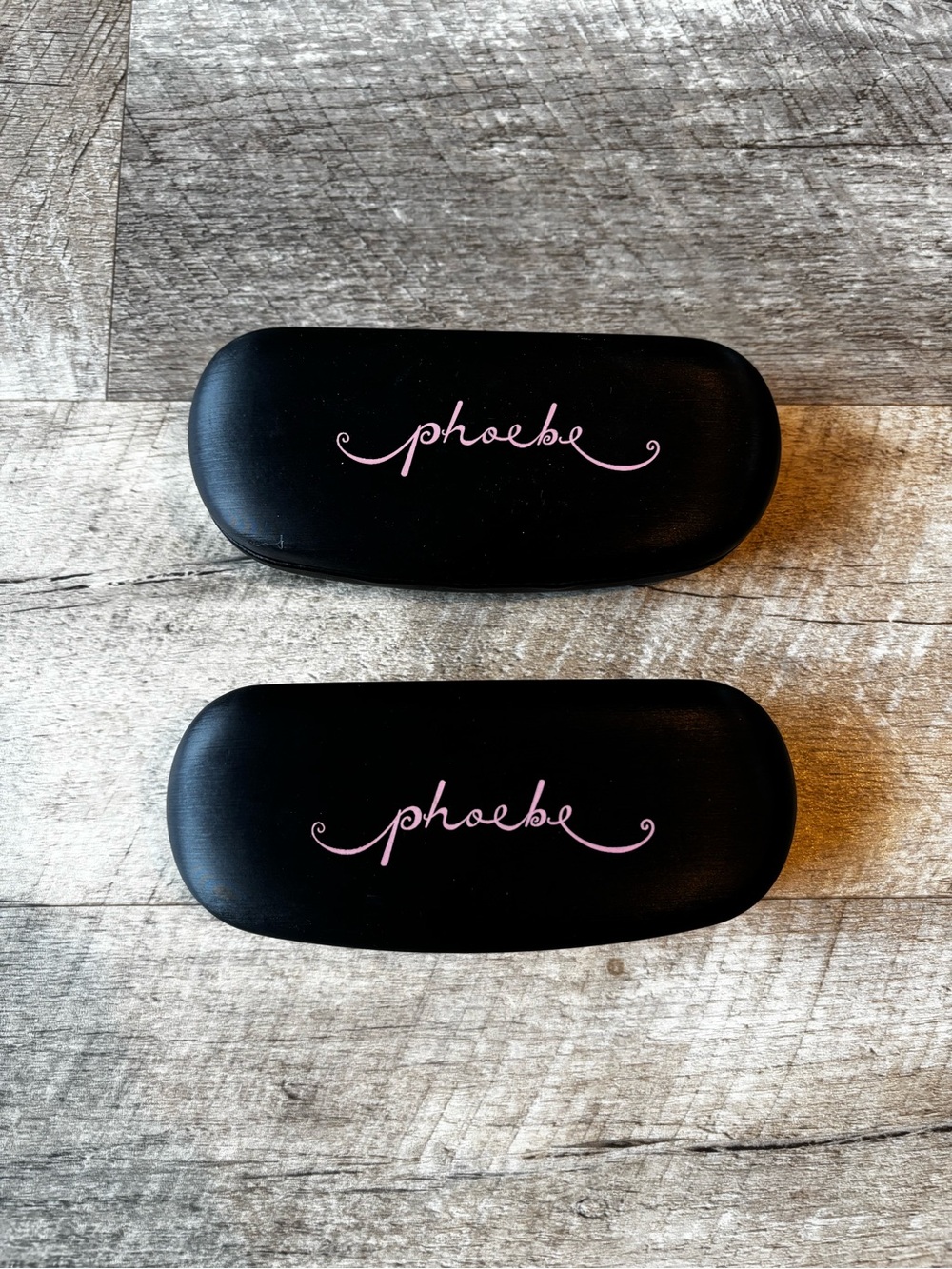 Phoebe Couture Black Sunglasses Cases with Pink Logo (Set of 2)